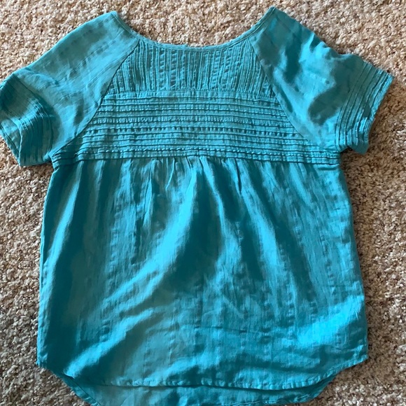 Boho Hippie Aqua Prana Top - Picture 2 of 4